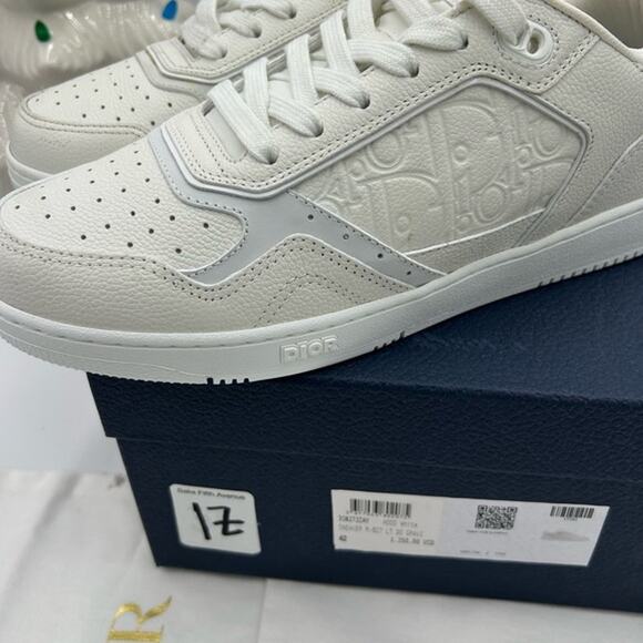 Men's Dior B 27 white calf skin sneakers size 42 made in Italy - Picture 10 of 16